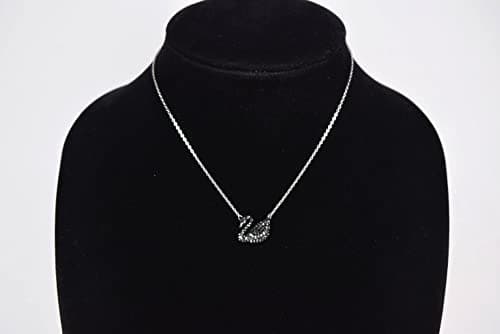 Swarovski Iconic Swan Pendant Necklace Black/Teal For Women Special Occasions Glittering Crystal Design One Size Fits Al