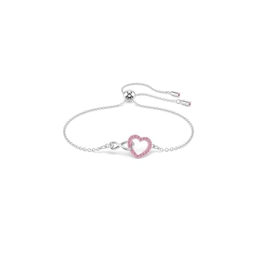 Swarovski Hyperbola Pink Heart And Infinity Rhodium Finished Bracelet	for Fashion Women on Holiday