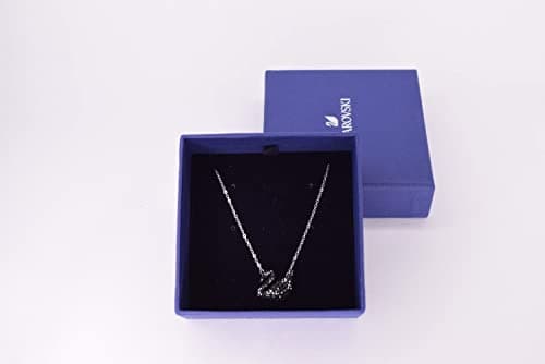 Swarovski Iconic Swan Pendant Necklace Black/Teal For Women Special Occasions Glittering Crystal Design One Size Fits Al