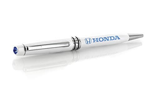 Official Honda Luxurious Glossy Logo Ballpoint Pen with Swarovski Crystal - Pearl White Pen & Sapphire Blue Crystal
| O