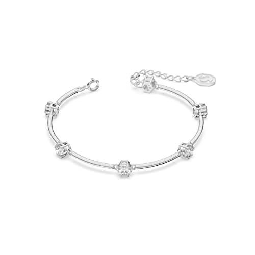 Swarovski Attract Rhodium Tone Necklace, Earring, and Bracelet for Fashion Conscious Women on Formal Occasions
| Swarov