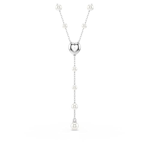 Swarovski Ariana Grande Y Style Crystal and Pearl Necklace - Glamorous Rhodium Finish for Fashionistas - Red Carpet and