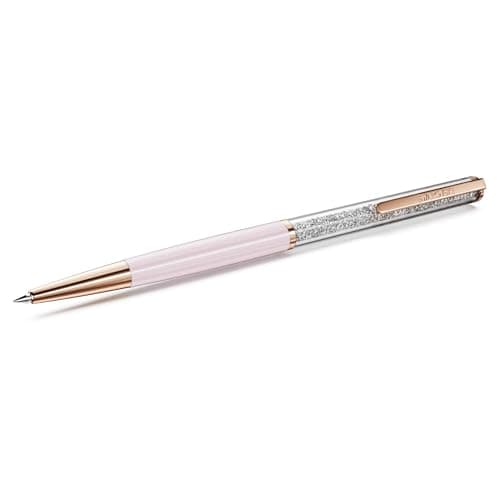 Swarovski Crystalline Silk Ballpoint Pen - Pink, Pink Lacquered, Rose Gold-Tone Plated | Elegant Writing Tool for Office