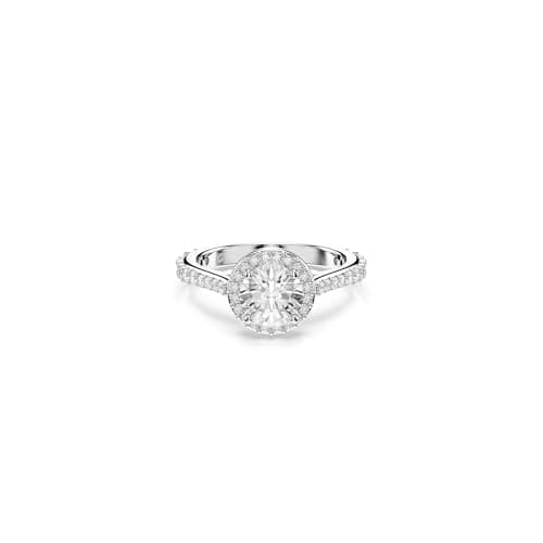 Swarovski Una Angelic Ring, Round Cut Clear Silver-Tone Finish Size 6 3/4 for Women