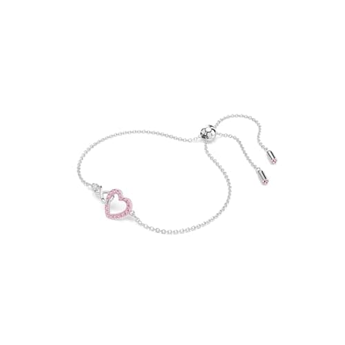 Swarovski Hyperbola Pink Heart And Infinity Rhodium Finished Bracelet	for Fashion Women on Holiday