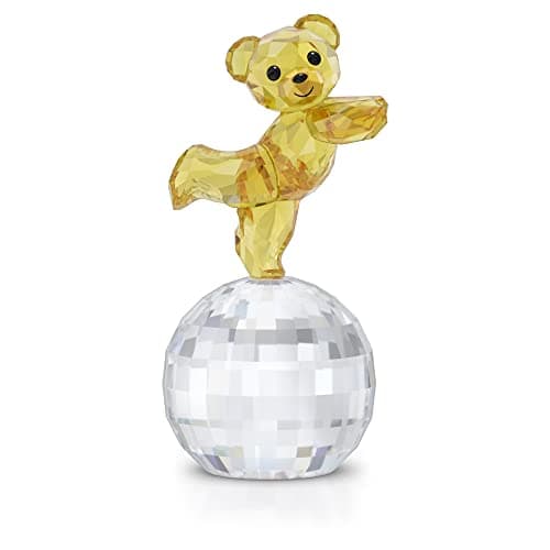 Swarovski Kris Bear Ready to Disco Collectible Figurine - Yellow and Clear Crystals | Lovable Collectible for Bear Lover