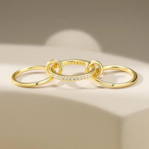 Elegant Pave Stackable Rings for Women - Non Tarnish, Perfect for Everyday Wear