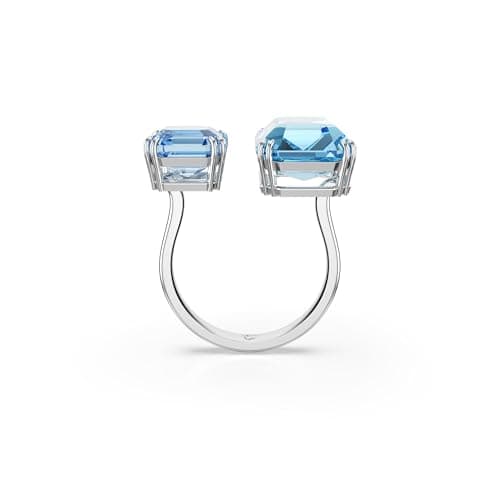 Swarovski Millenia Open Ring, Octagon Cut Blue Rhodium Finish for Fashionista Women Evening Party Jewelry