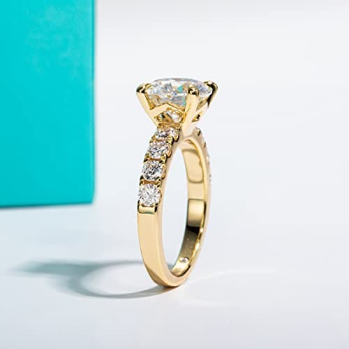 AnuClub Moissanite Engagement Ring, Total |3cttw D Color Round/Oval/Asscher Cut, Elegant Gift for Women