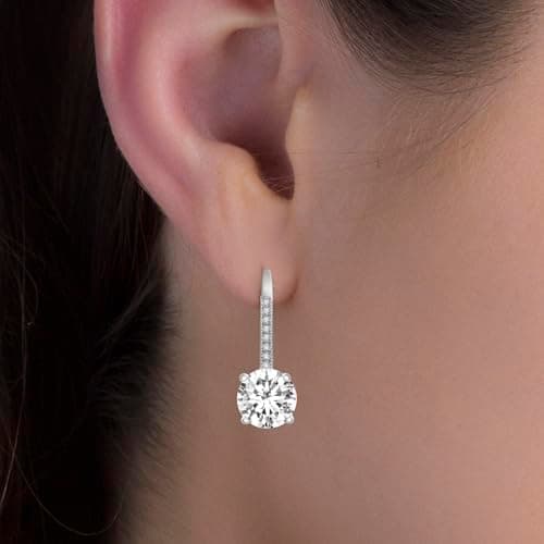 LESA MICHELE Rhodium Plated Sterling Silver Cubic Zirconia Drop Bridal Earrings for Women
| LESA MICHELE Rhodium Plated