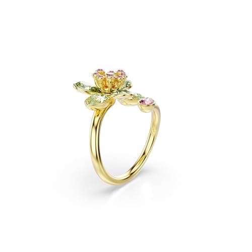 Swarovski Idyllia Open Ring - Mixed Cuts Flower Green Gold-Tone Finish Size 6 3/4 for Women
| Swarovski Idyllia Open Ri