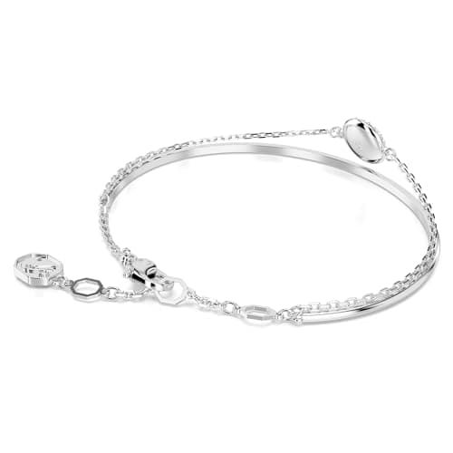 Swarovski Sublima Bangle Bracelet: Meteor Motif, Snow Pavé Clear Crystals, Rhodium Finish, Women's Jewelry, Evening Wear