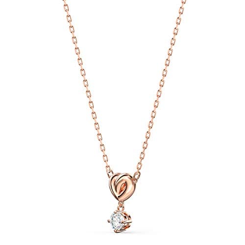 Swarovski Lifelong Heart Jewelry - Rose Gold & Rhodium Tone Crystal Necklace, Earrings, Bracelet for Women, Elegant Ever
