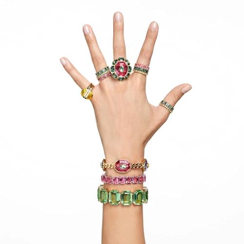 Swarovski Anillo Matrix 5647589 Baguette Rosa Sparkling Jewelry Bag