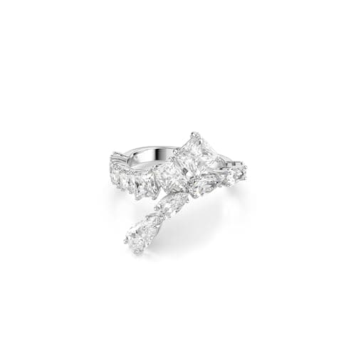 Swarovski Matrix Ring - Mixed Cuts Clear Jewelry, Women's Evening Party Rhodium Finishפעולת,