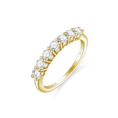 SilverNana Moissanite Wedding Band, 925 Sterling Silver Stackable Eternity Rings for Women Size 4-10
SilverNana Moissani