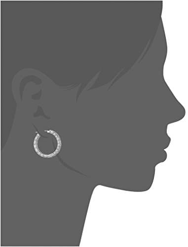 Amazon Essentials Platinum Plated Sterling Silver Hoop Earrings Set for Women with Princess Cut Infinite Elements Cubic