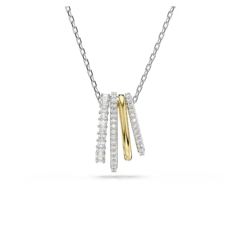 Swarovski Hyperbola Pendant Mixed Cuts Clear Mixed Metal Finish for Women Elegant Everyday Wear Clear Crystal Pendant Ne