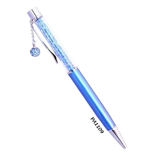 Swarovski Crystal Filled Ballpoint Pen - Dangling Charm Light Blue
