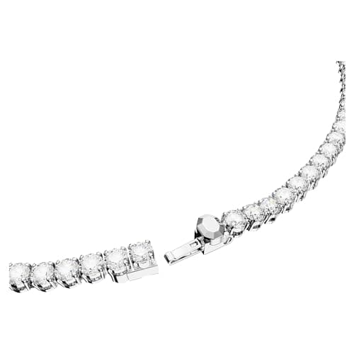 Swarovski Matrix Tennis Clear Round Cut Rhodium Finished Necklace for Women During Sports