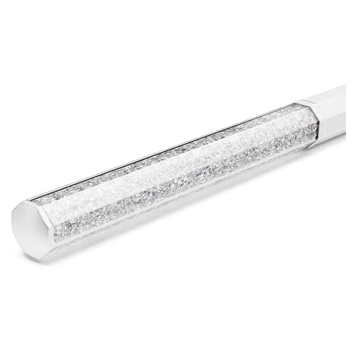 Swarovski Crystalline Ballpoint Pen: White Lacquered Barrel with Eight Crystal Facets | Premium Writing Instrument | Ele