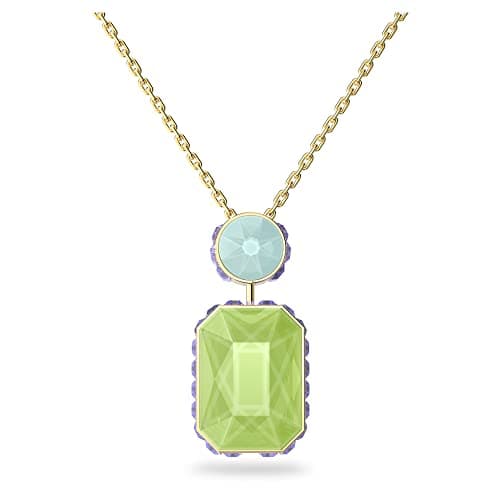 Swarovski Chroma Crystal Pendant Necklace Collection Gold Tone Finish Setting for Special Occasions
| Swarovski Chroma