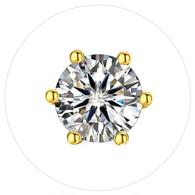 MomentWish 14K Gold Plated Stud Earrings for Women, 1-2 Carat Moissanite, Yellow/Rose Gold Plated 925 Sterling Silver Bi