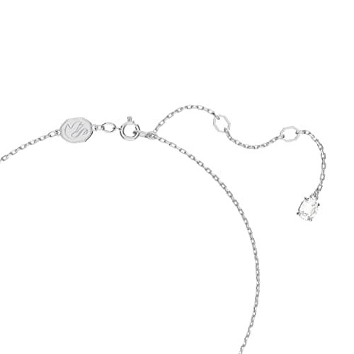 Swarovski Stilla Pendant, Pear Cut, White, Rhodium Finish for Women, Evening Wear, Sparkling Design, 18k Gold Plated, 2
