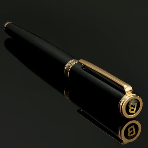 BEILUNER Luxury Rollerball Pen, Stunning Silver Chrome with 24K Gold Finish, Professional Gift Pen for Men & Women
| BE