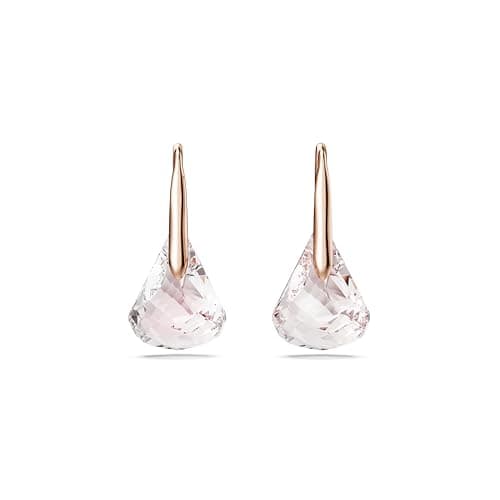 Swarovski Lunar Drop Earrings Pink Rose Gold-Tone Finish for Women Casual Occasions Clear Sparkling Crystals