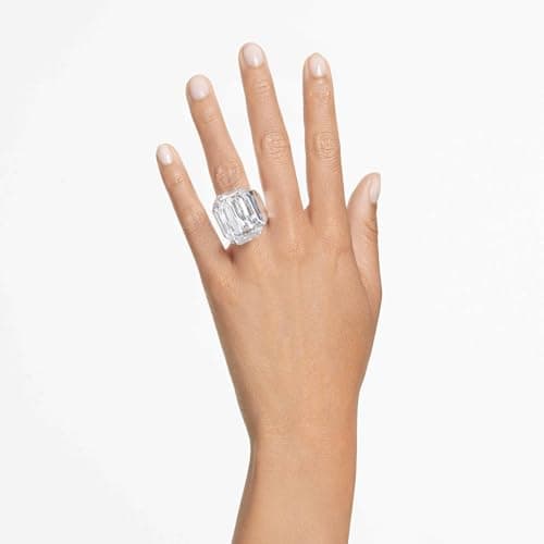 Swarovski Lucent Clear Octagon Cut Cocktail Ring Size 8 for Elegant Women Parties and Events
| Swarovski Lucent Clear O
