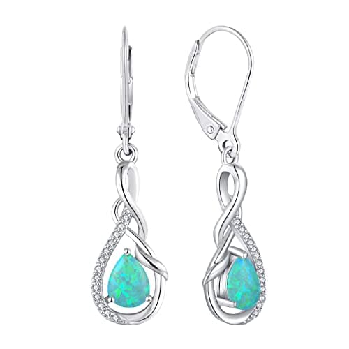 Sterling Silver Infinity Dangle Drop Earrings for Women Evening Parties
| Twisted Gemstone Sterling Silver Leverback Ea