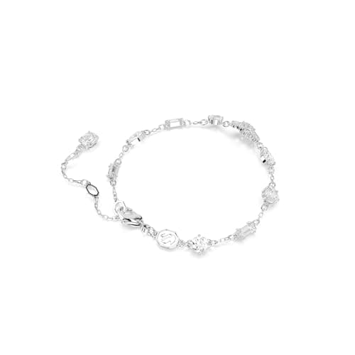 Swarovski Idyllia Clear Mixed Cuts Snowflake Rhodium Finished Bracelet for Women Yugioh Theme Party Jewelry