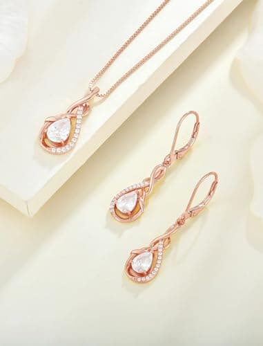Sterling Silver Infinity Dangle Drop Earrings for Women Evening Parties
| Twisted Gemstone Sterling Silver Leverback Ea