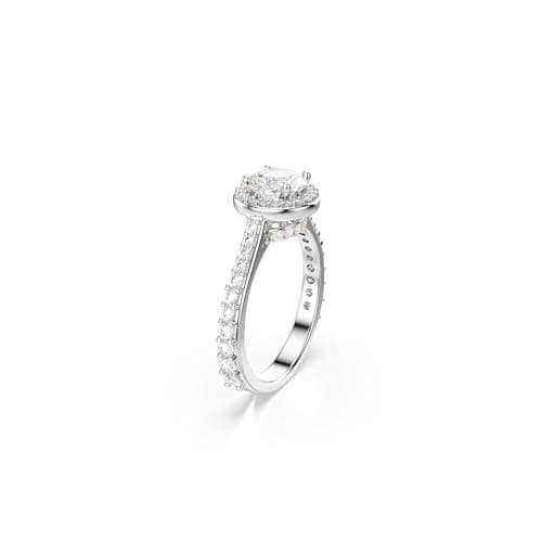 Swarovski Una Angelic Ring, Round Cut Clear Silver-Tone Finish Size 6 3/4 for Women
