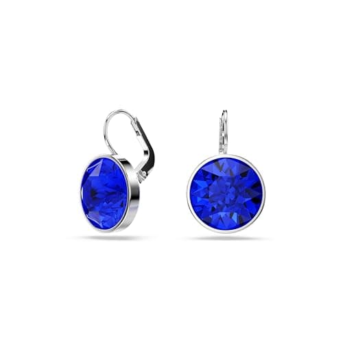 Swarovski Bella Drop Earrings for Women, Round Cut Crystal, Lever Back Closure, Elegant Jewelry, 14mm, Trendy Accessori