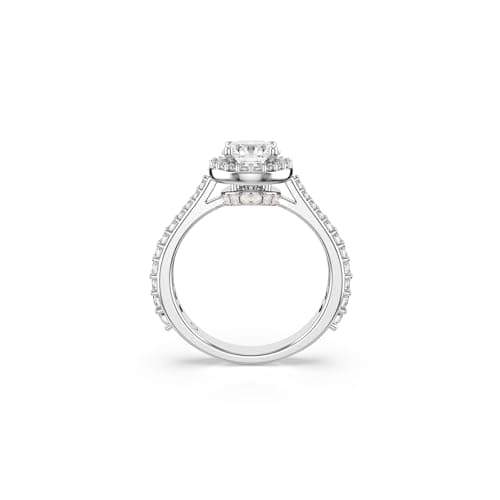 Swarovski Una Angelic Ring, Round Cut Clear Silver-Tone Finish Size 6 3/4 for Women