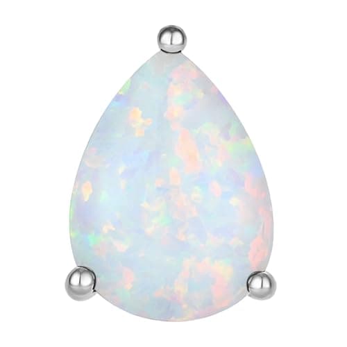 YL 925 Sterling Silver Teardrop Dangle Earrings for Women | Birthstone Solitaire Leverback Jewelry | 7x10 MM | Birthston