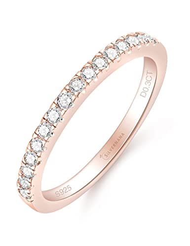 SilverNana Moissanite Wedding Band, 925 Sterling Silver Stackable Eternity Rings for Women Size 4-10
SilverNana Moissani