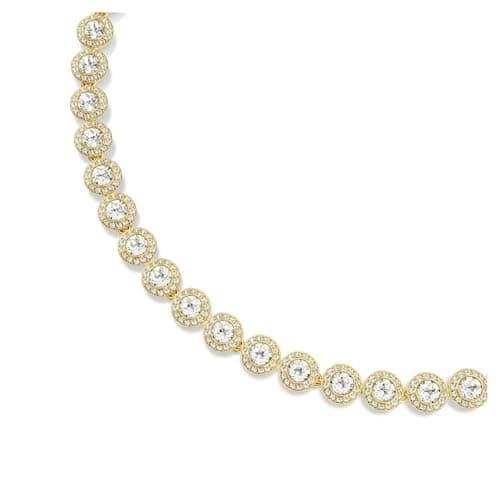 Swarovski UNA Angelic Tennis Necklace - Round Cut Clear Gold-Tone Finish for Women on Court