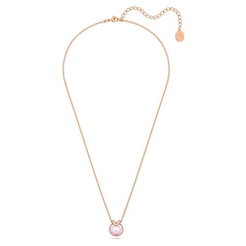 Swarovski Birthstone Pendant Necklace Collection for Women with Square-Cut Stone and Crystals, Rhodium Finish - Elegant