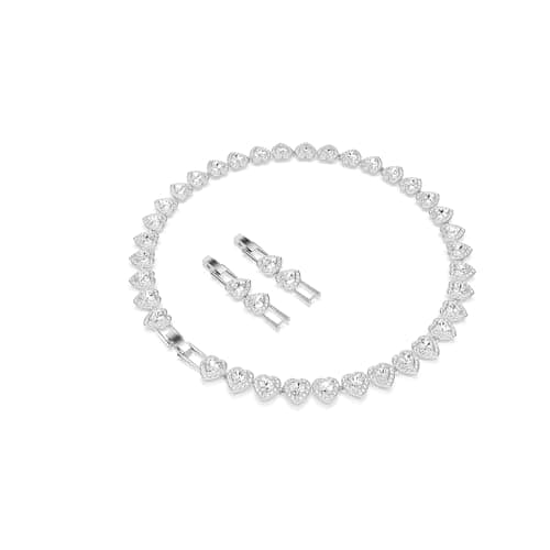 Swarovski Ariana Grande Heart All-Around Tennis Style Crystal Necklace - Glamorous Accents for Versatile Style