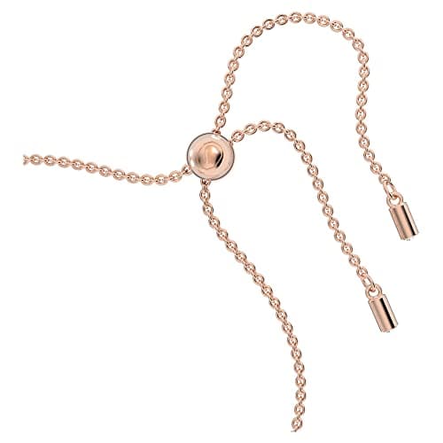 Swarovski Signum White Swan Bracelet, Rose-Gold Tone Plated, Women, Formal Events, Elegant and Charming, 7cm Length