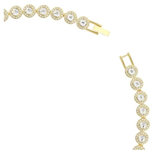 Swarovski UNA Angelic Tennis Necklace - Round Cut Clear Gold-Tone Finish for Women on Court