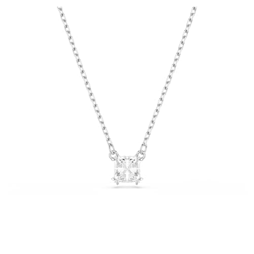 Swarovski Stilla Pendant Square Cut Clear Rhodium Finished Jewelry for Women Evening Party