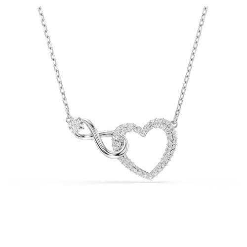 Swarovski Hyperbola Pendant Heart And Infinity Clear Rhodium Finished For Women Casual Parties And Events