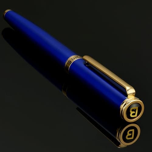 BEILUNER Luxury Rollerball Pen, Stunning Silver Chrome with 24K Gold Finish, Professional Gift Pen for Men & Women
| BE