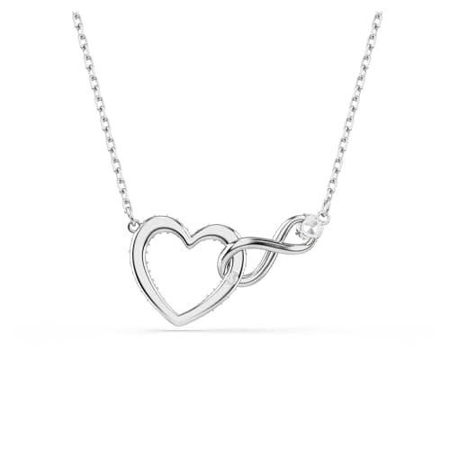 Swarovski Hyperbola Pendant Heart And Infinity Clear Rhodium Finished For Women Casual Parties And Events