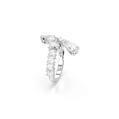 Swarovski Matrix Ring - Mixed Cuts Clear Jewelry, Women's Evening Party Rhodium Finishפעולת,