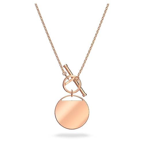 Swarovski Ginger T Bar Necklace - Rose Gold Tone Finish for Women - Night Out - Sparkling Clear Crystals - 18inch Chain